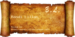 Bendi Lilian névjegykártya